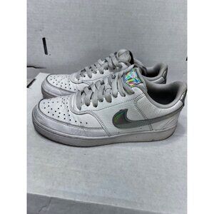Nike Court Vision Womens Holographic White Sneakers Size 8.5